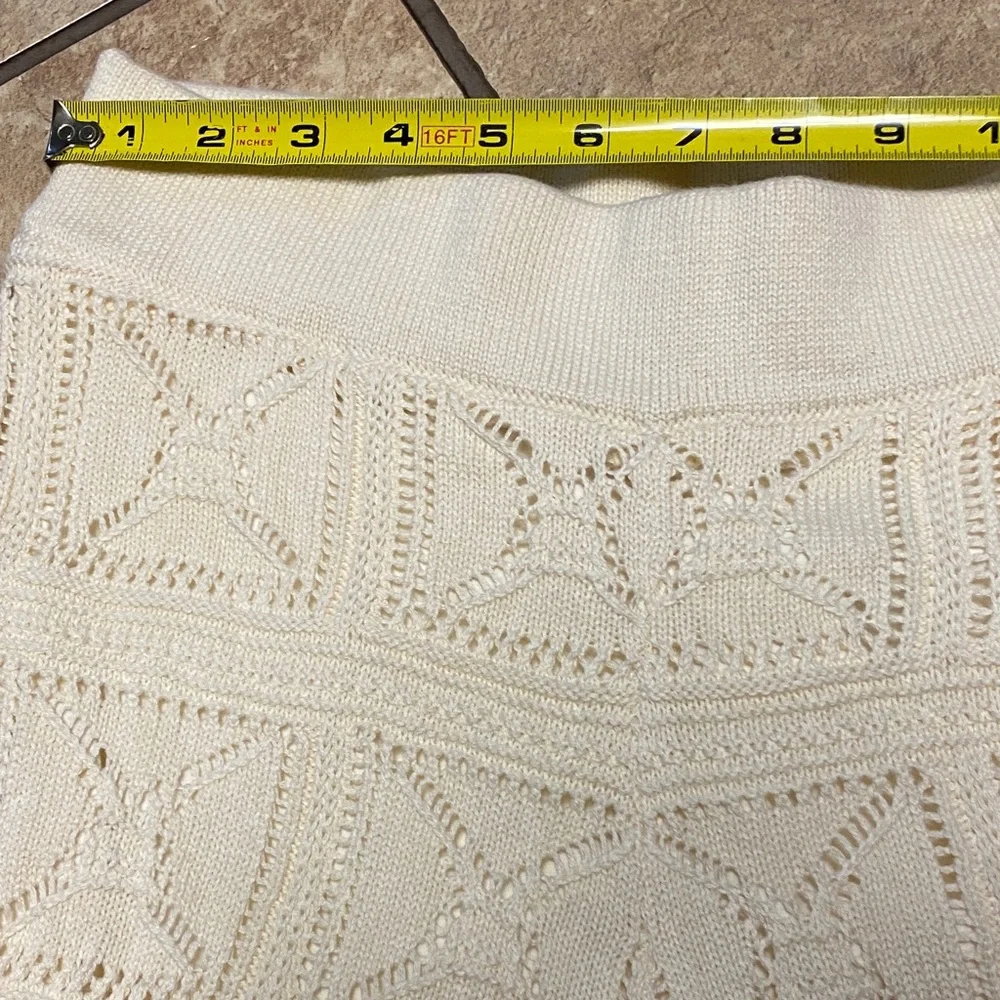 Wide Leg Cream-Colored Pants Chunky Knit Size Medium  NWT Spring Fall - Picture 9 of 14
